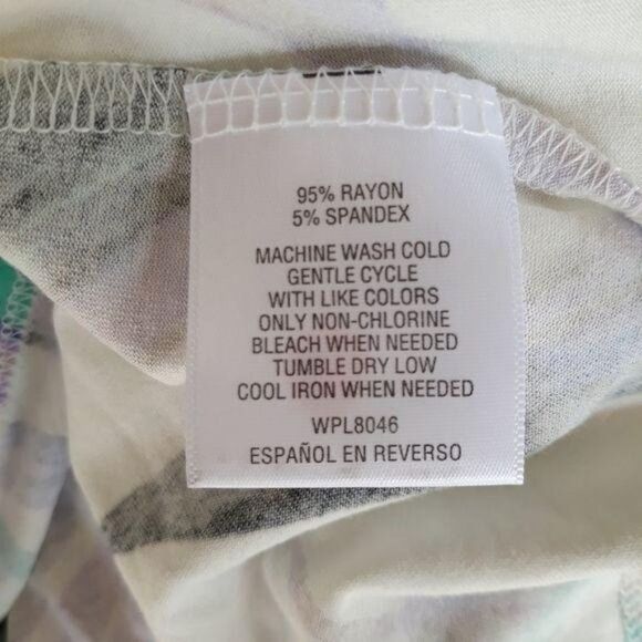 Vintage 90's JM Collection Short Sleeve Scoop Neck Palm Tropical Print Top Sz S - Picture 8 of 10